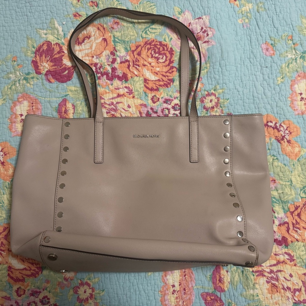 Michael Kors Studded Beige Tote